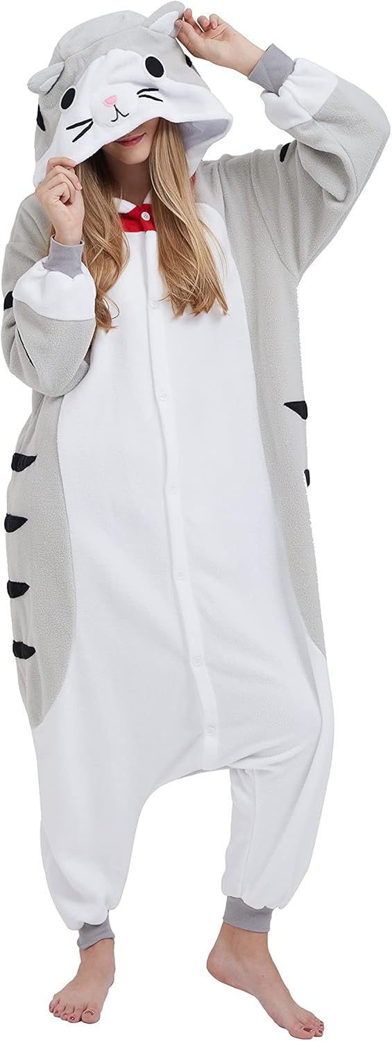 SimZoo Adult Animal Onesie Pajamas, Men and Women's Animal Cosplay Costume Sleepwear, One-Piece Unisex Homewear