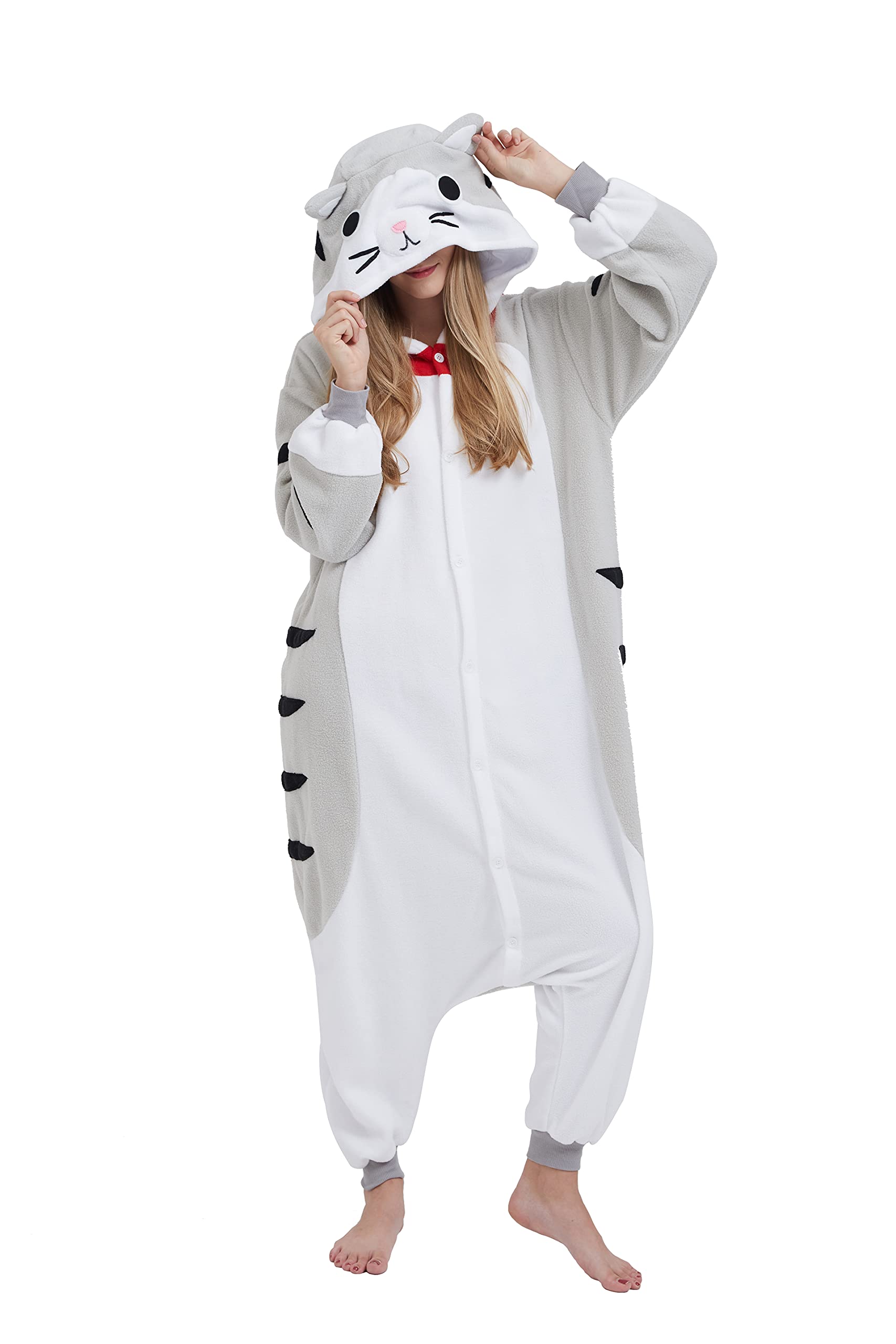 SimZooAdult Animal Onesie Pajamas, Men and Women's Animal Cosplay Costume Sleepwear, One-Piece Unisex Homewear