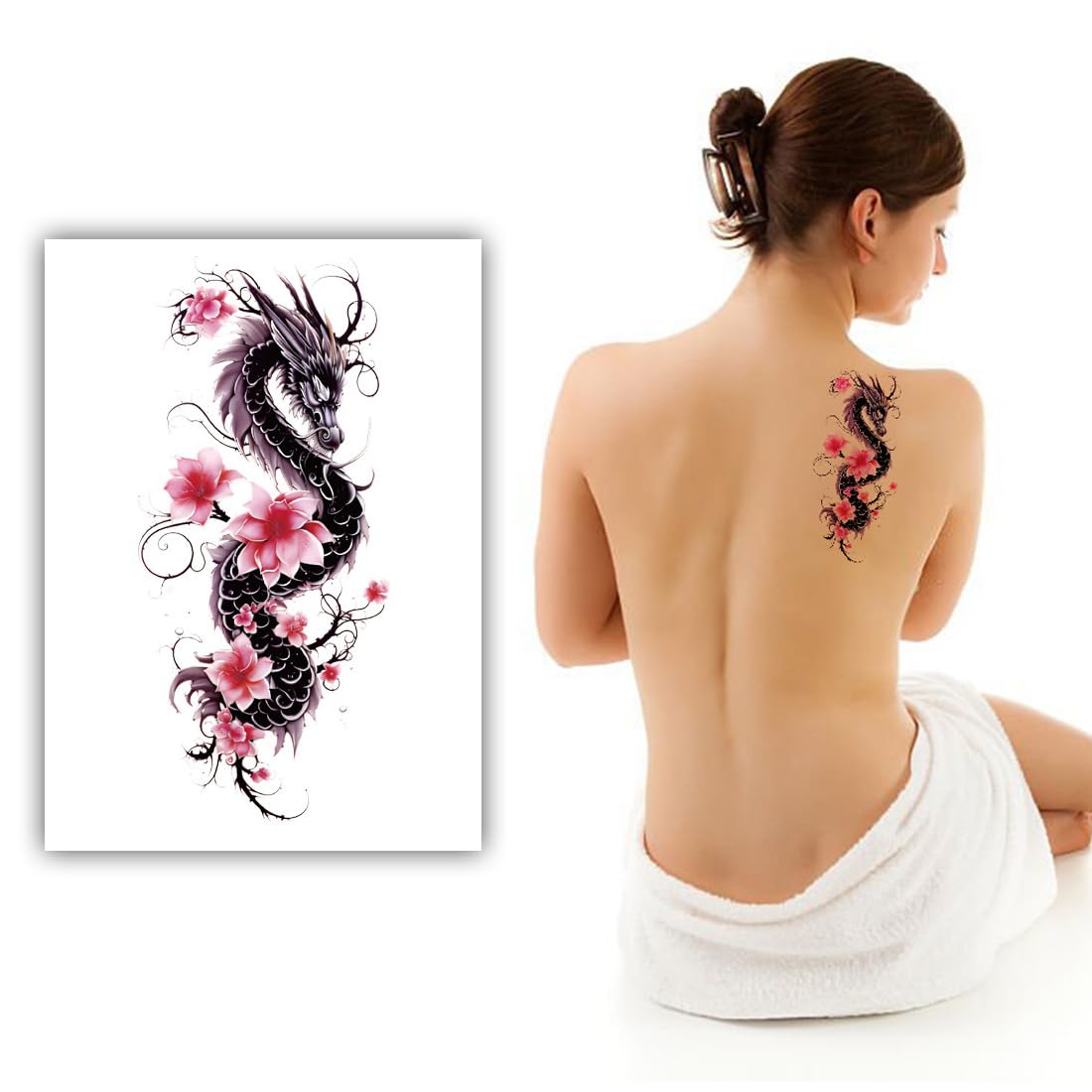 S.A.V.I 1 Pc Dragon Temporary Tattoo for Men & Women β 21x11cm - Image 1
