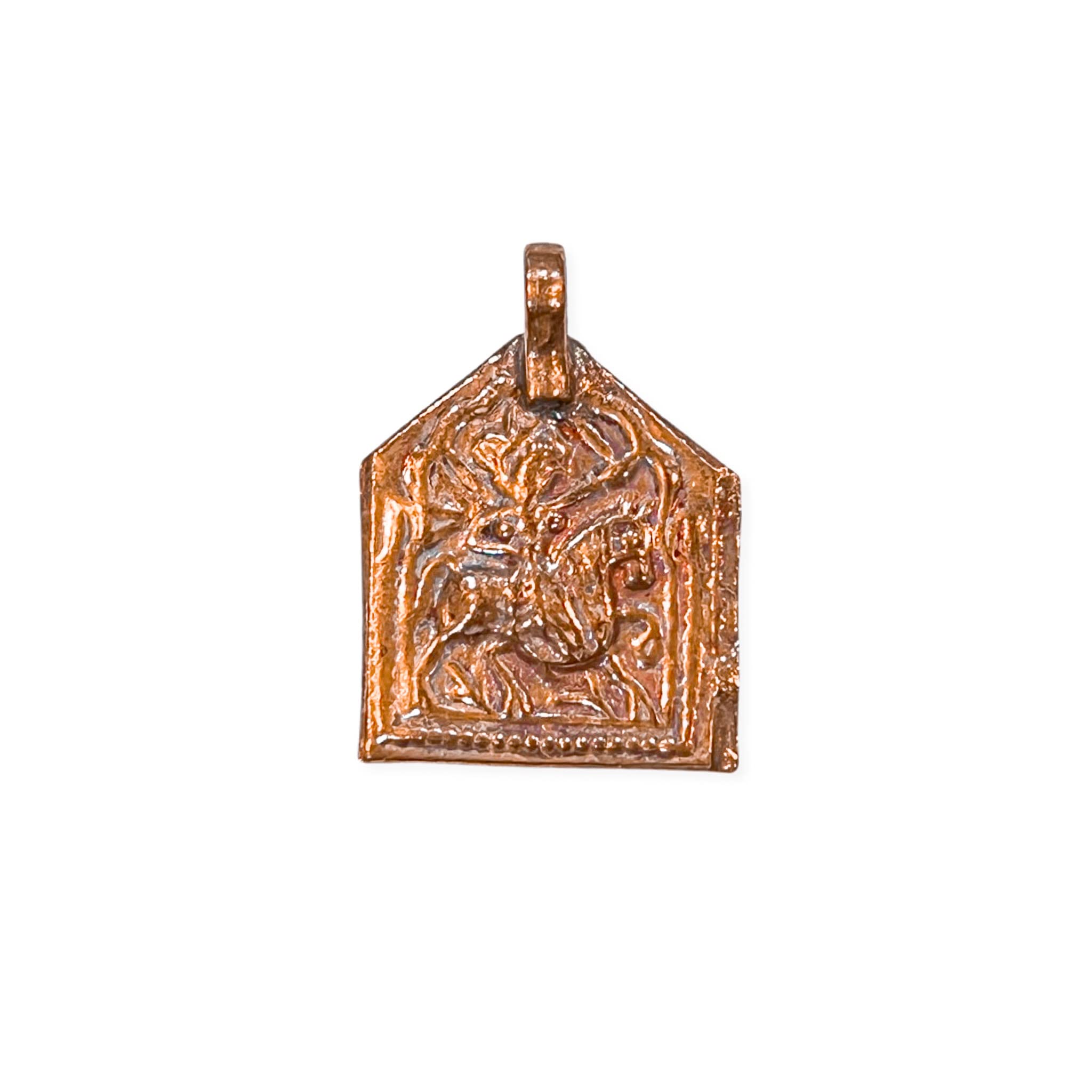 Johnson ToolsBaba Ramdev God (Ghora Savari) Copper Pendant (Ful) in Rajasthani Design For Male and Female (Pack of 5 pcs), Small, Copper