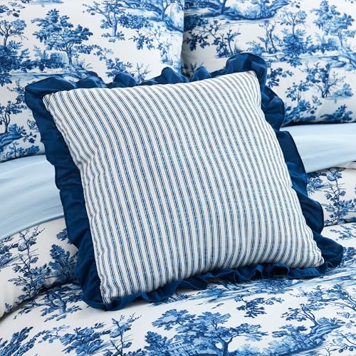 Image of Modern Threads 8-Piece Printed Complete Bed Set - Shaya Toile Design, Ultra-Soft Microfiber, Includes Sheets, Pillowcases, and Comforter, California King