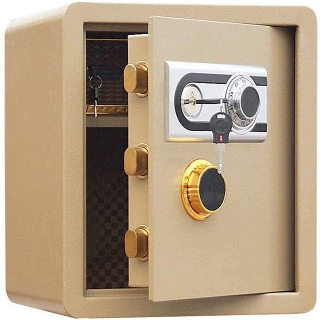 RLKHXBS Mechanical Safe, In-wall Office Password Safe Box Medium-Sized Upgrade Reinforced 45cm All-Steel Safe Deposit Box,Yellow Safety Box
