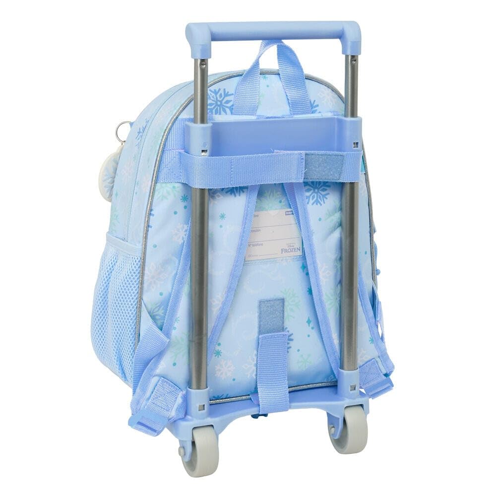 Safta - Zaini per la scuola con ruote rimovibili Disney Frozen, carrello porta zaino integrato, spallacci ergonomici e imbottiti, tasca frontale e portabottiglie, zaino da ragazza, misure 28 x 10 x 34