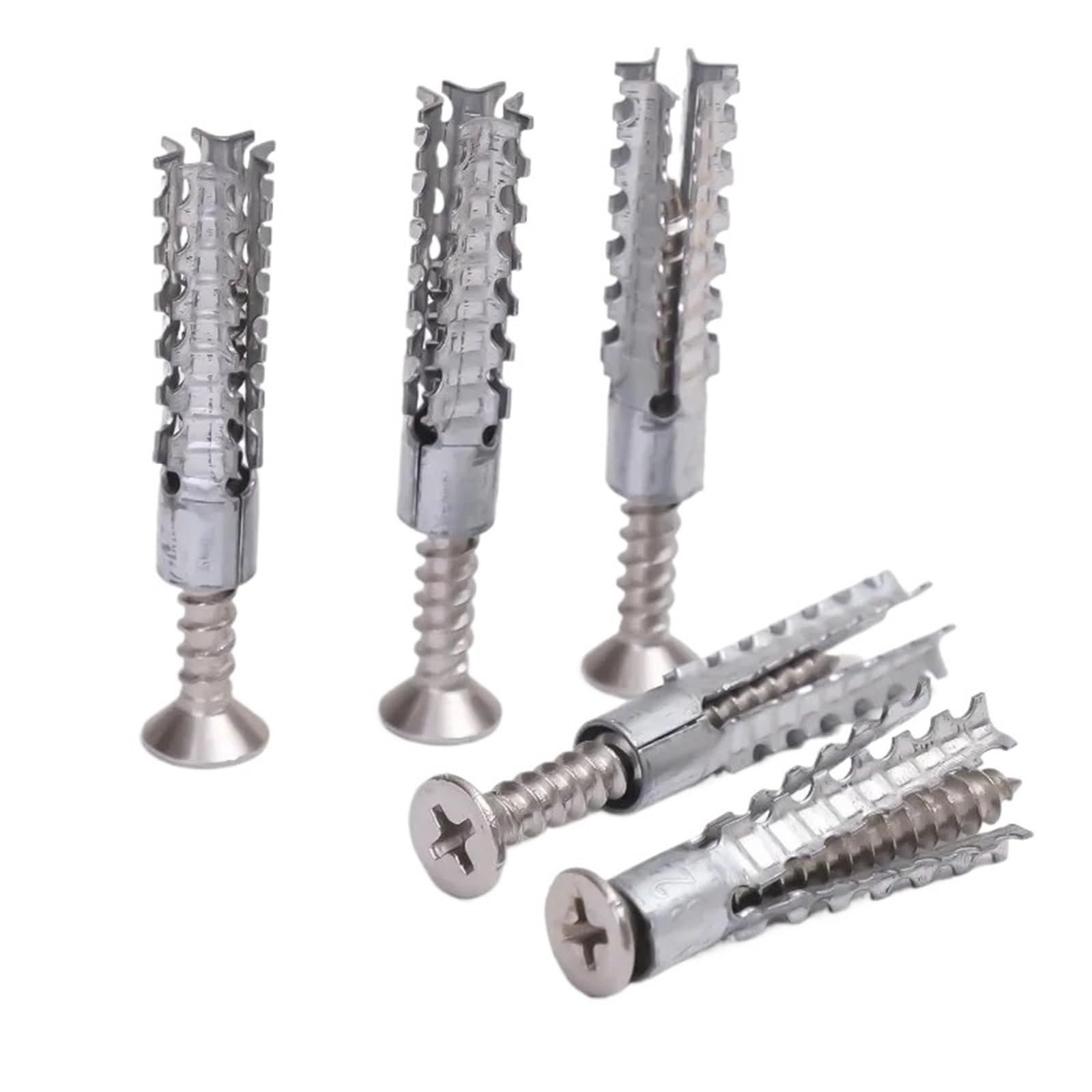 Expansionsschraube Selbstschneidende Schraube, Expansionsrohr-Ankersatz, Kohlenstoffstahl, Trockenbau-Beton-Bohrstopfenbefestigungen(8mm-(Style A),100 Sets)