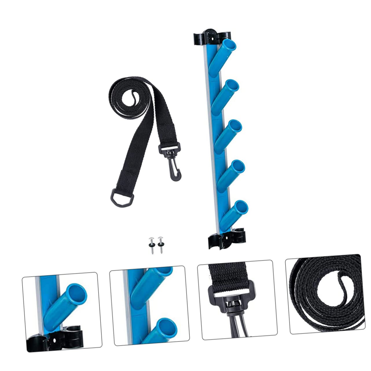 Sosoport Soporte de Limpieza de Piscinas Azul PVC y Nylon para Herramientas