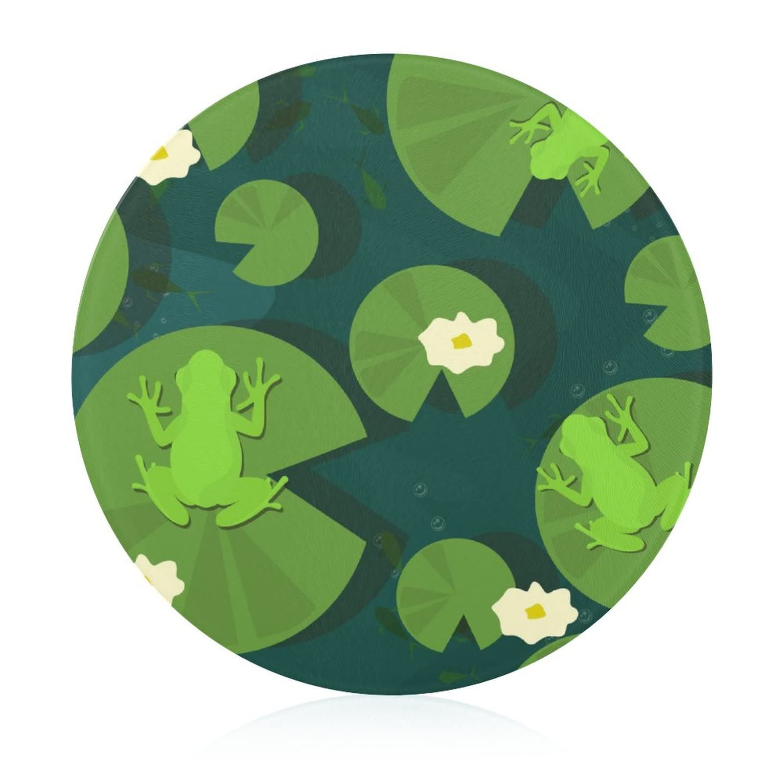 Planche en verre trempé Grenouille en Fleur 20 cm pour embellir vos apéritifs