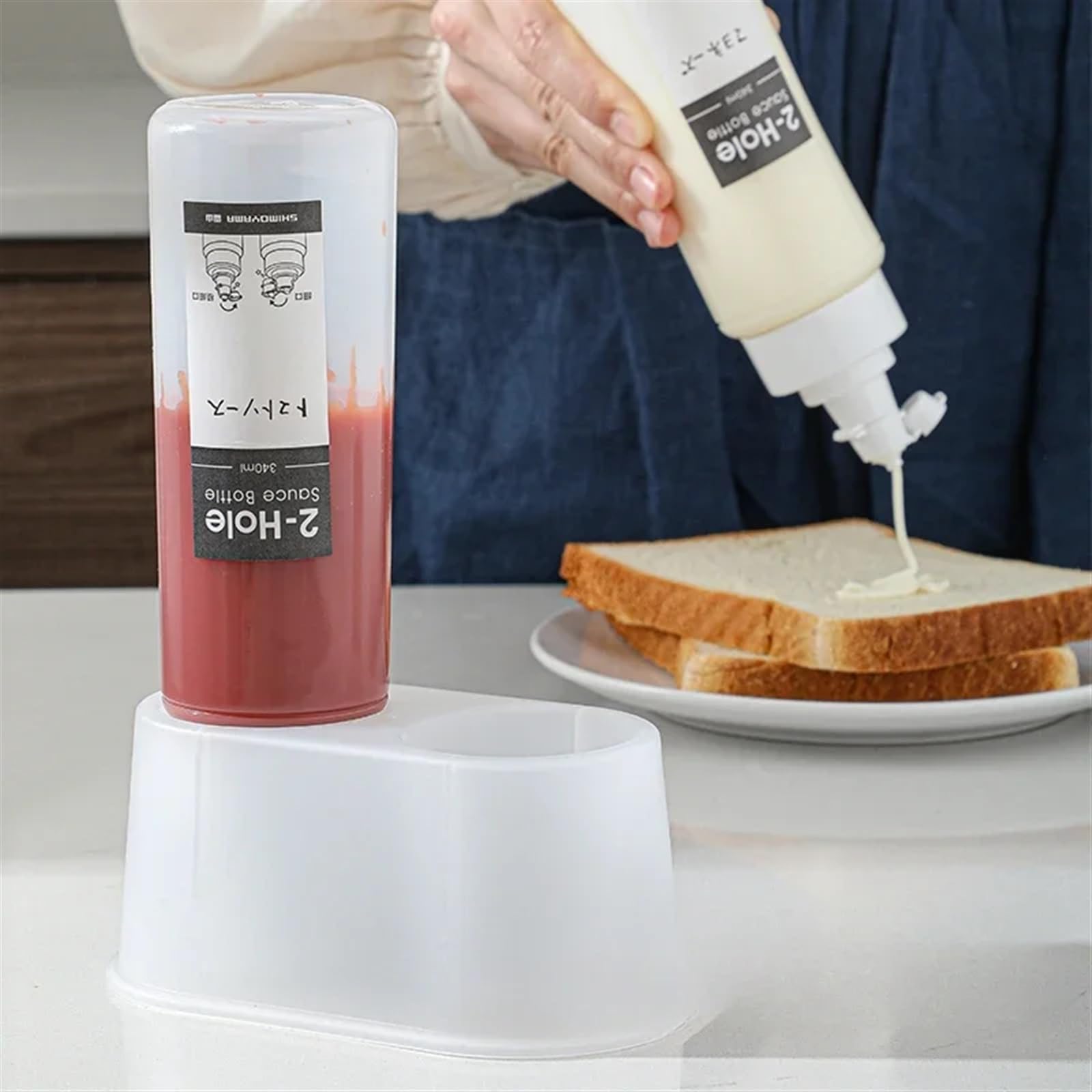 Bottiglia Squeeze Bottiglia di Salsa da 340 ml Bottiglie spremere for condimento for Ketchup Senape Salse piccanti Dispenser for Miele Ampolla for sugo Gadget Cucina(340ml 10pcs)