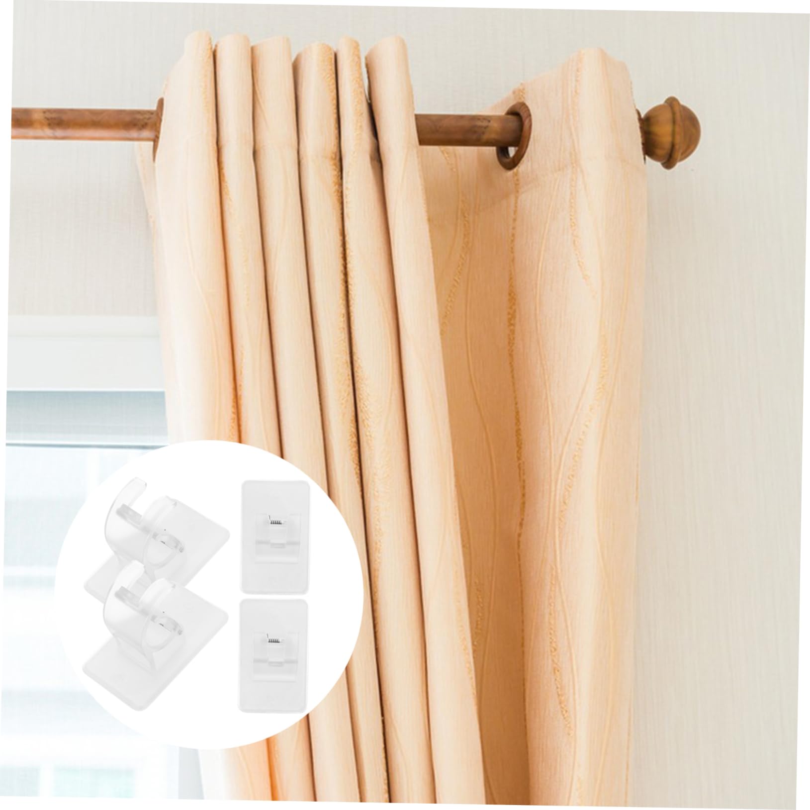 ABOOFAN 5 Ensembles Support De Tringle À Rideau Supports Support De Porte-Serviettes Tringles À Rideaux sans Perçage Cintres De Rideaux Magnétique Ajustable Crochets Plastique 4 Pièces * 5
