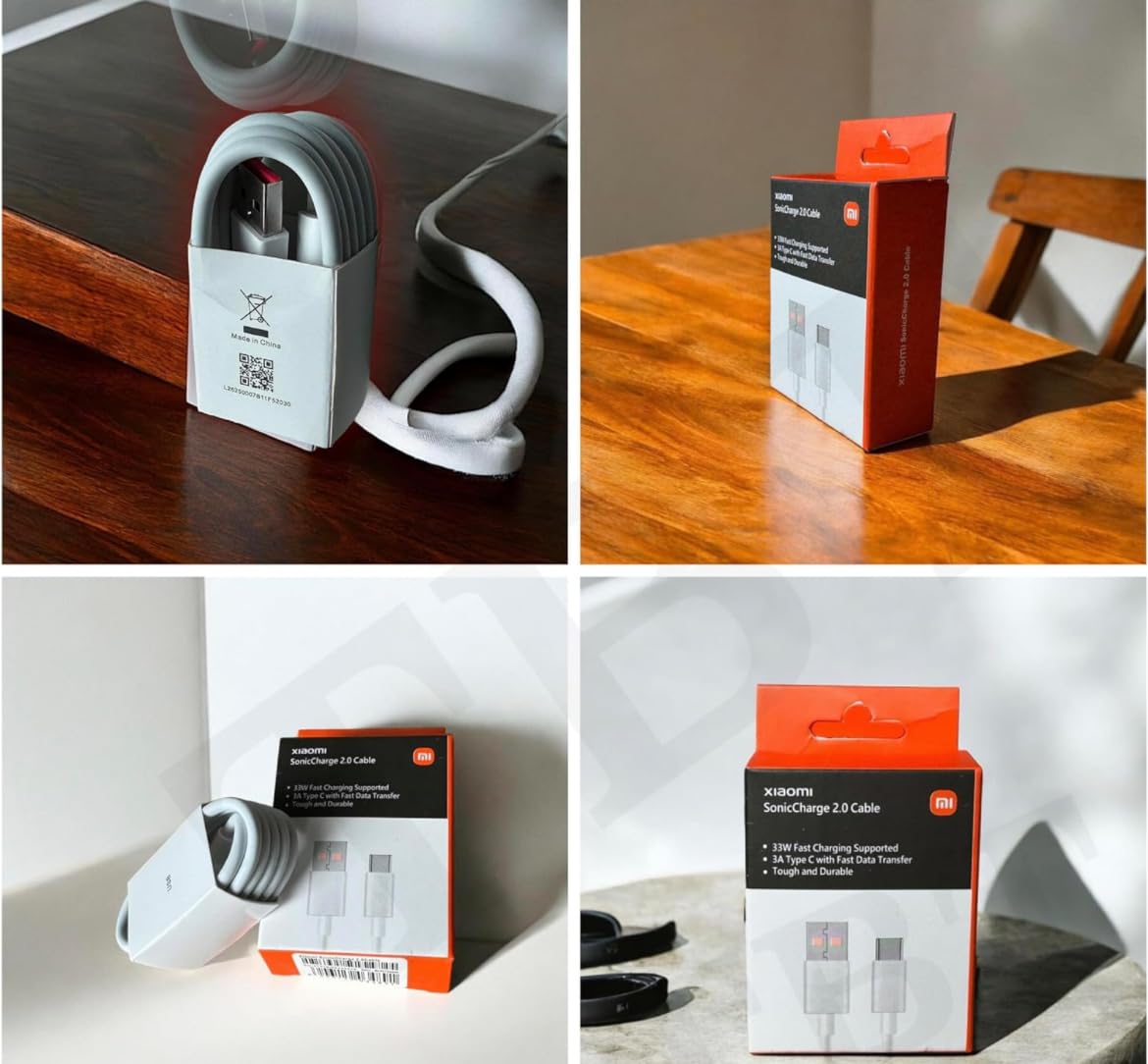 MI OG Cable (33W) Super Fast Turbo charging performance USB To Type Cable 100% Fast Cable (USB To C Only Cable)