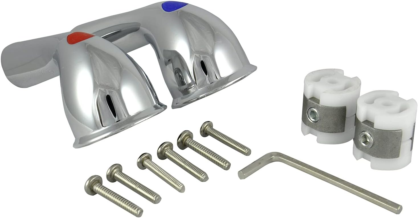 Universal Chrome Lever Faucet Handles for Sink and Tub