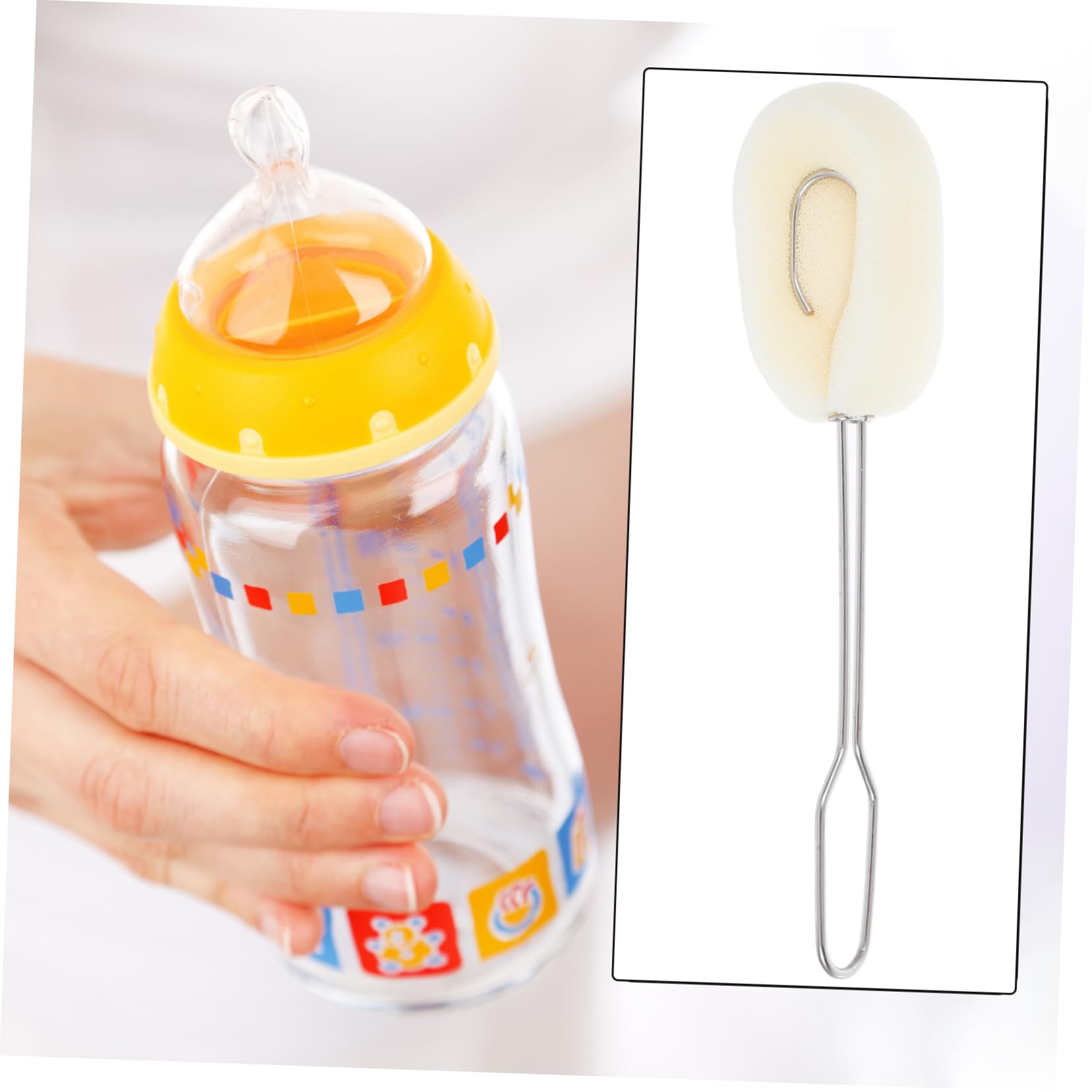 2piezas Cepillos Inoxidable para Lavar Biberones Vasos y Botellas Mango Ergonómico para