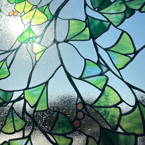ChicSkin Original Hand Drawn Stained Glass Window Film, Privacy Textured Glass Static Cling Film for...