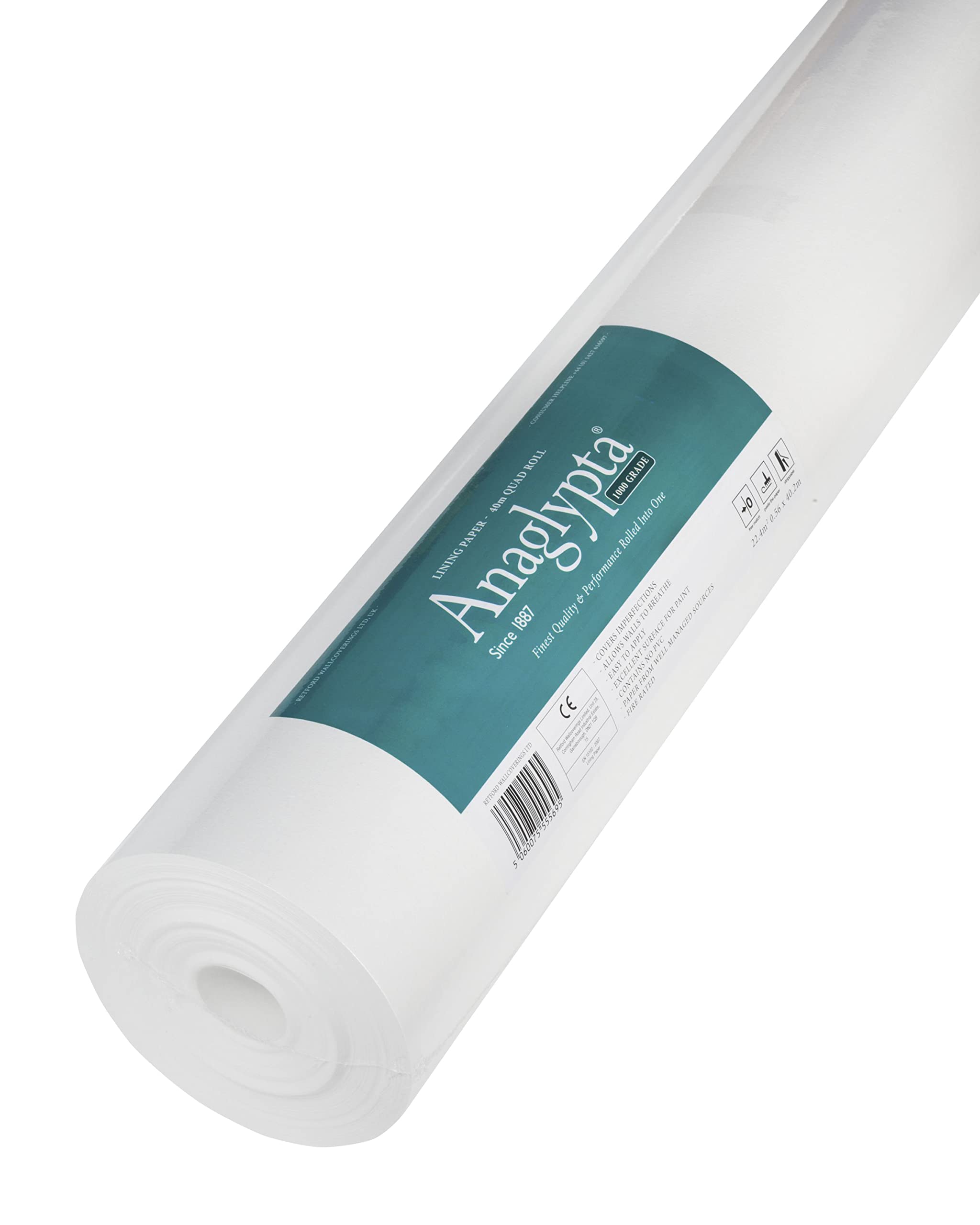 Anaglypta® Lining Paper - 10m, 20m and 40m Rolls - Grades 800 to 2500 (1000 Grade Quad (40m))