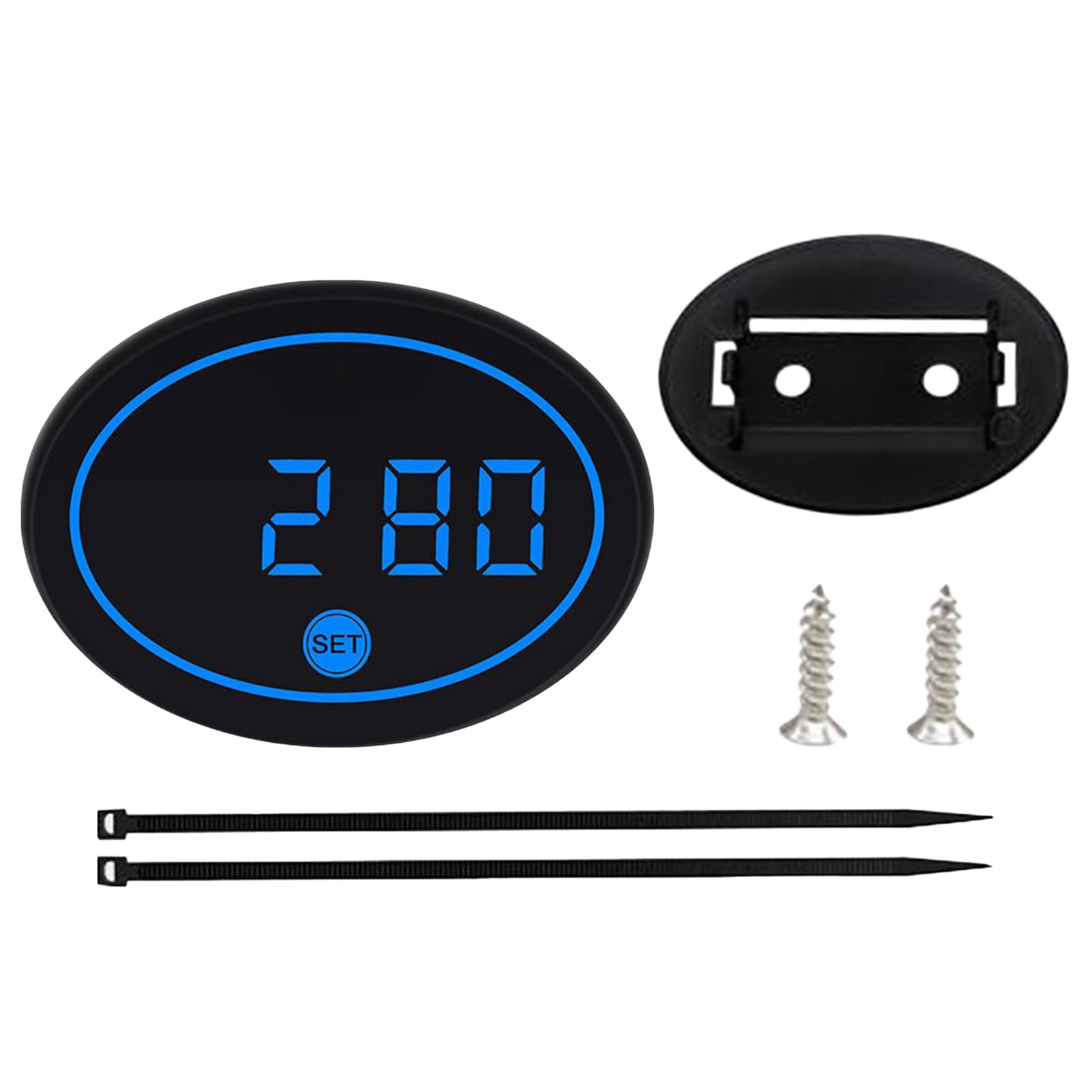 Motorcycle Clock, LED Display Meter, Small Digital Time Voltage Temperature Gauge for Bikes Scooters Urban Riding, Clear Readout Weatherproof Build Ideal for Daily Commuting and Short Trips