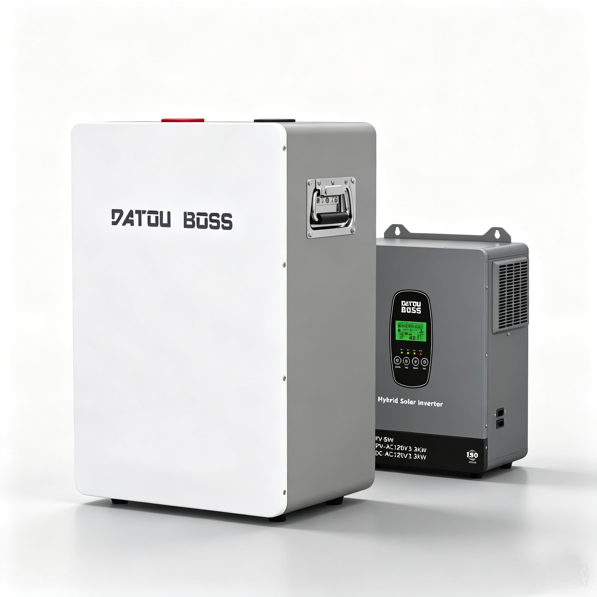 DATOUBOSS Onduleur solaire hybride 24 V 3300 W + batterie LiFePO4 24 V 314 Ah pour énergie solaire domestique, hors réseau et alimentation de secours