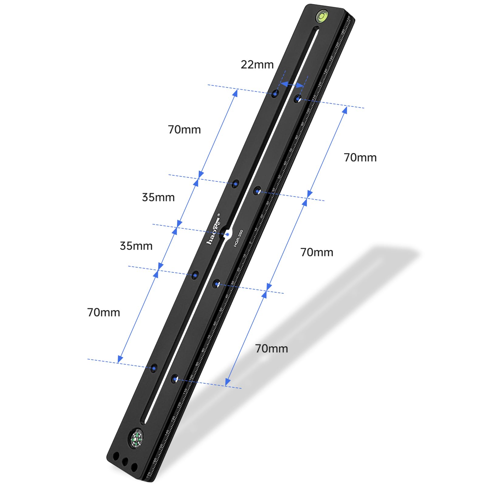 Haoge Hqr-350 350 mm Wielofunkcyjny podwójny jaskółczy ogon długi szybkie zwolnienie przedłużacz szyny przesuwnej płyta do aparatu statywu kulkowego zacisk dla Benro Arca Swiss Sunwayfoto