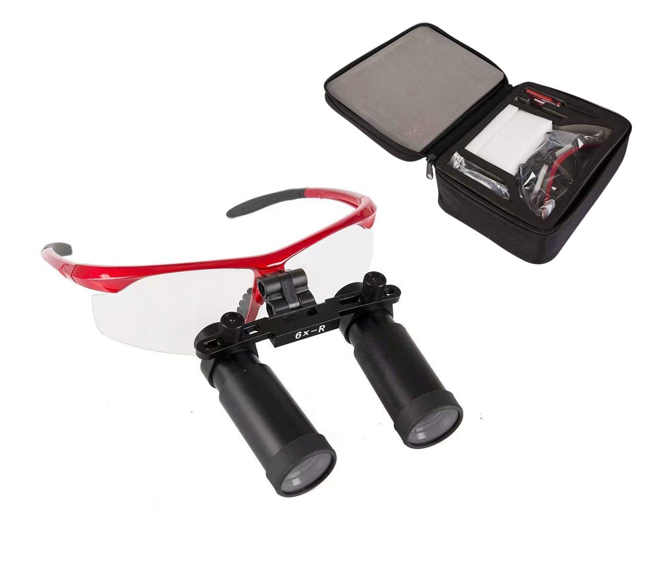 BONEW Dental Surgical Binocular Loupe Magnifier 420mm Working Distance 5.0X-R Sport Type for ENT/Vet