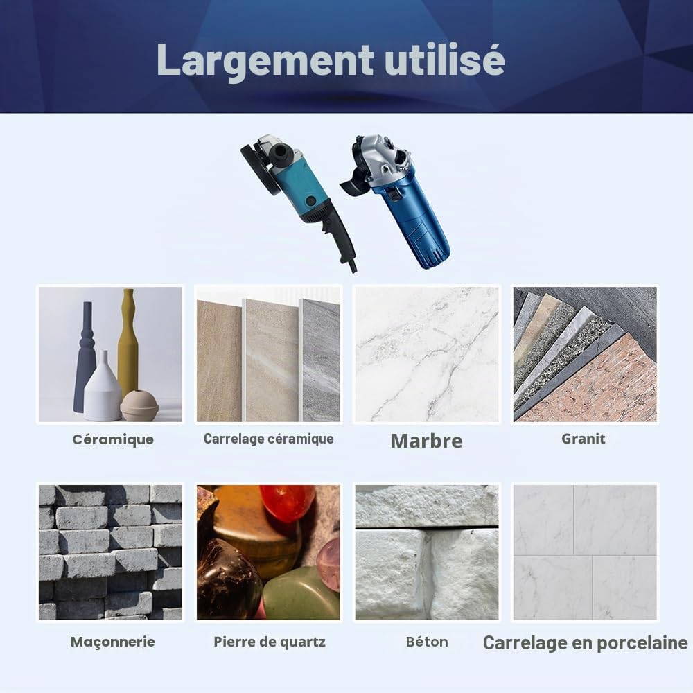 Dimoand Kit de scies cloches diamantées 25/35/40/50/68 mm – Carotteuse pour carrelage en porcelaine, céramique, marbre, granit Disque de coupe 125 mm
