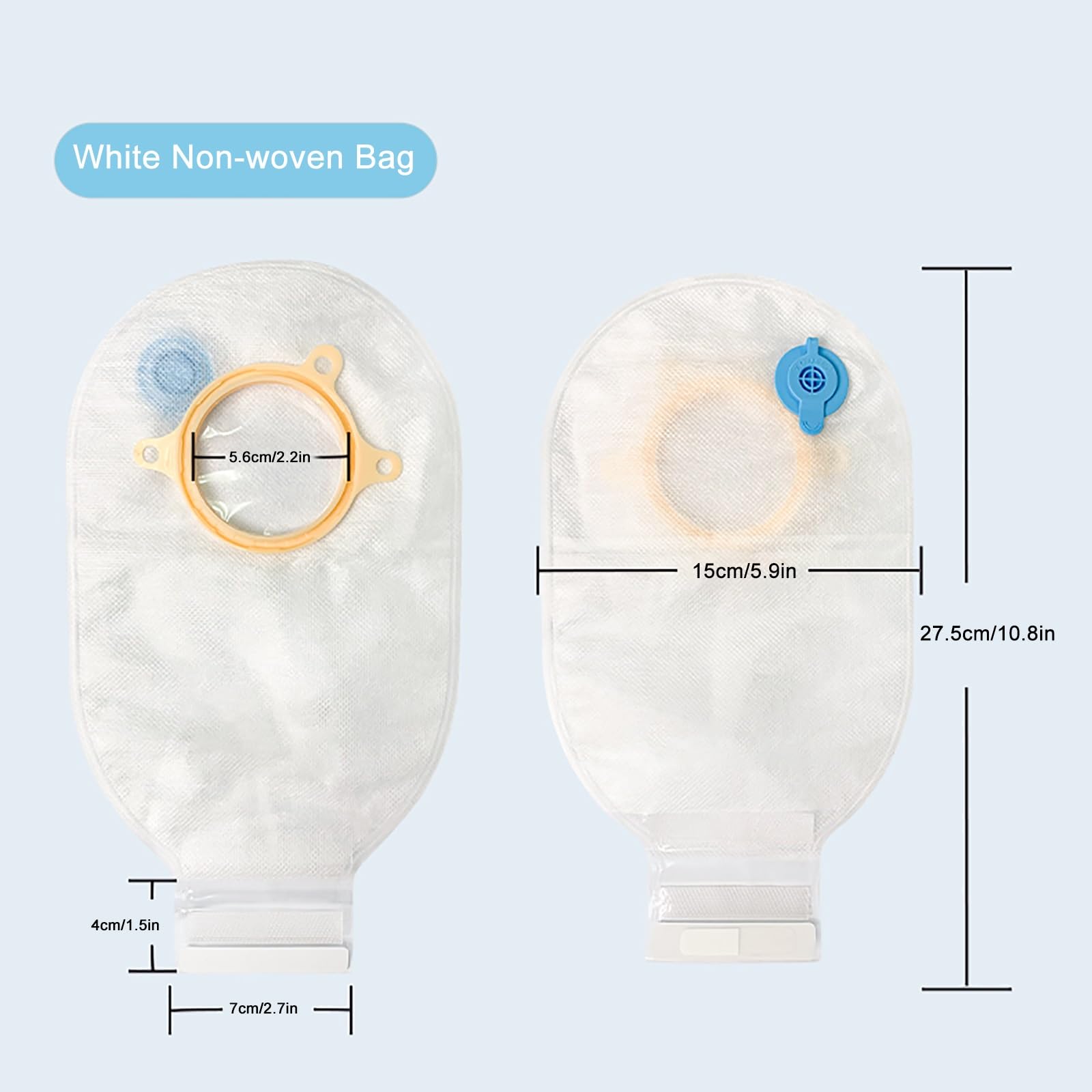 15 Bolsas de Estoma, Uministros de Colostomía de 2 Piezas con Sello, Lavable con Ventilación, Corte a Medida (10 Bolsas de Ostomía + 5 Chasis Convexos)