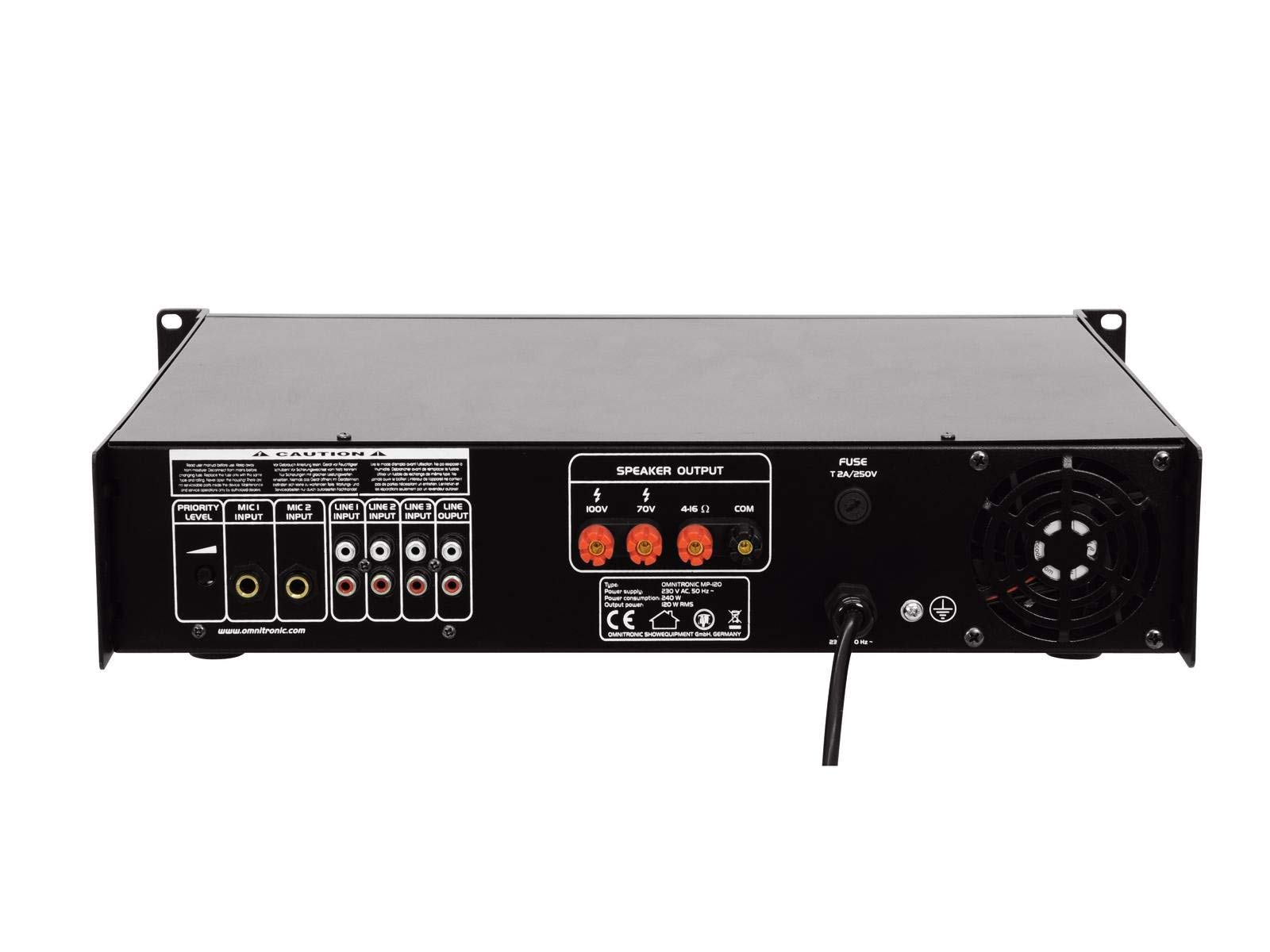 OMNITRONIC MP-120 ELA-Mischverstärker | ELA-Mono-Mischverstärker, 120 Watt