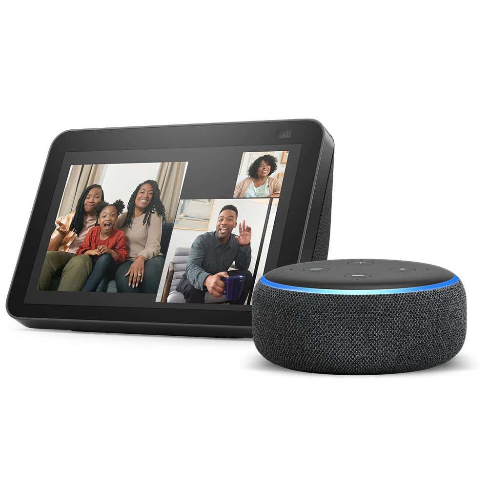Value Pack: Echo Show 8 (2nd Gen, Charcoal) + Echo Dot (3rd Gen)