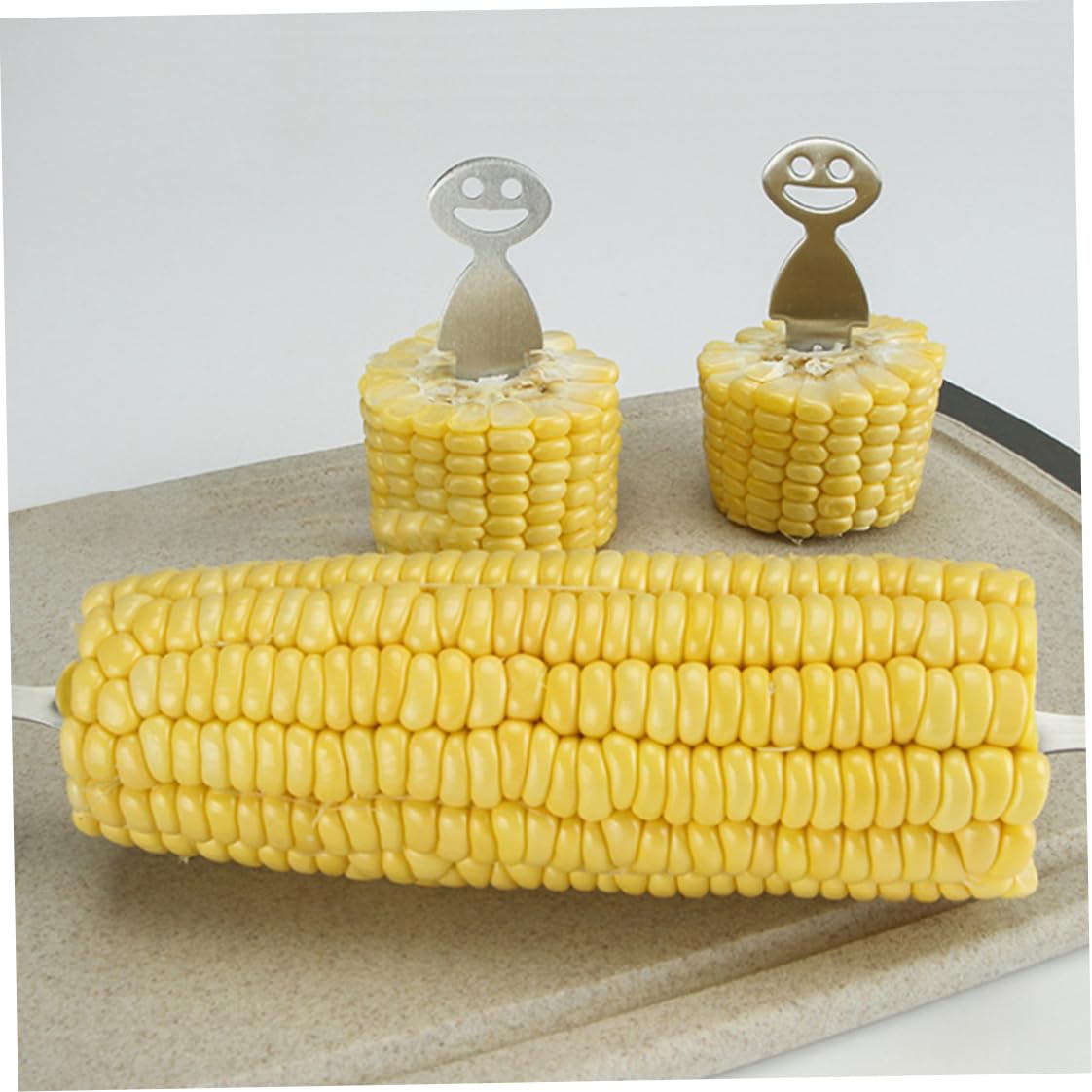 Soportes de mazorcas de maíz Ajuste de barbabla de acero inoxidable horquillas de frutas para fiestas 10pcs kit de palitos barbaco