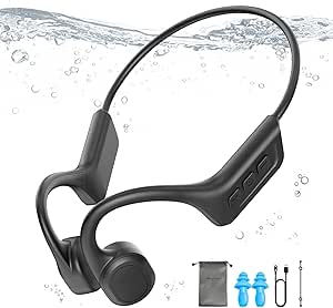 Generic Bone Conduction Headphones,Upgraded IPX7 Waterproof Wireless Running Earbuds,Open Ear Headphones Bluetooth 5.3 with Mic,10H Playtime for Running,Cycling,Hiking,Gym,Workout. (Gray), Black asin的图片