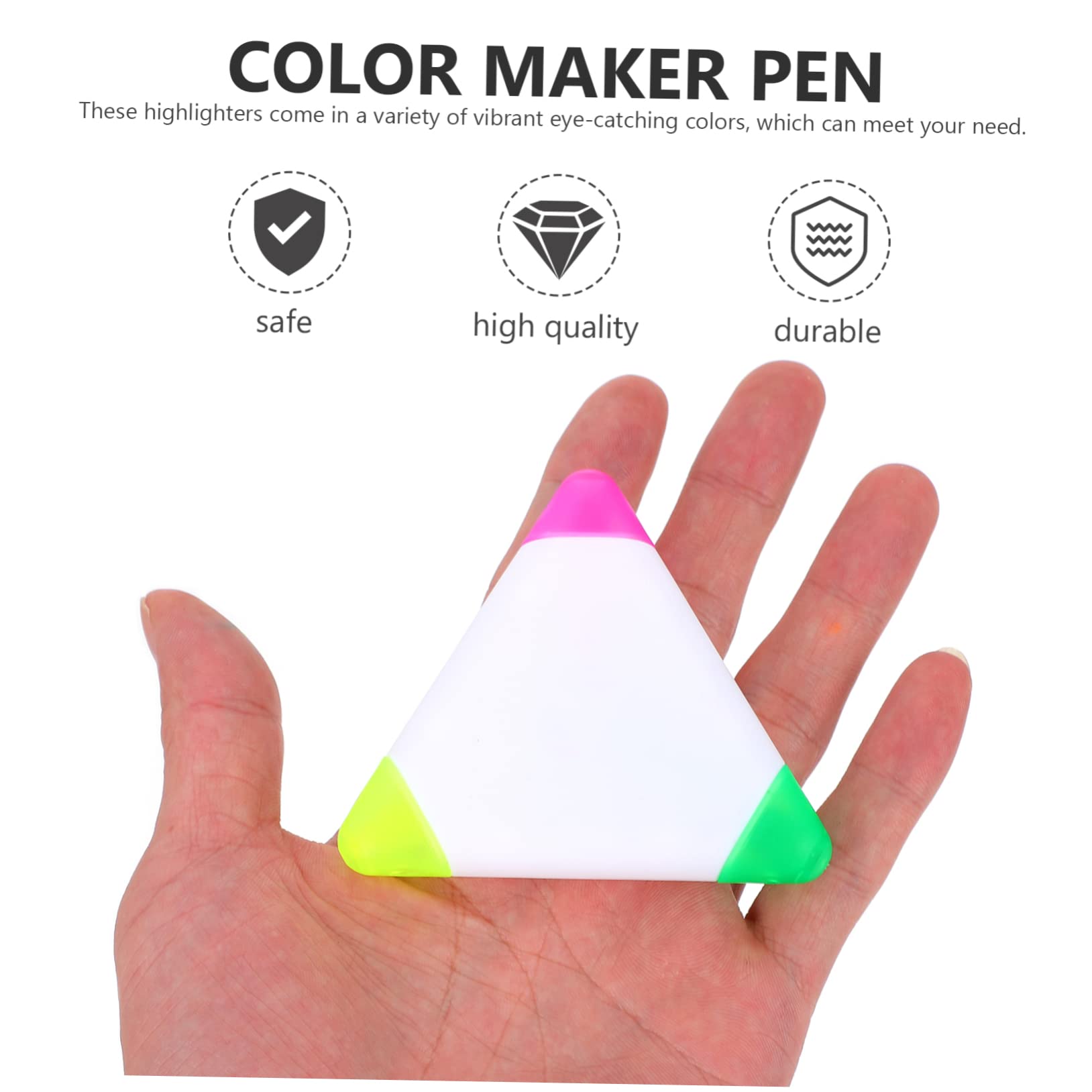 15pezzi Evidenziatori Triangolari Ergonomici in Colori Fluorescenti Per Studio Per Scrittura e