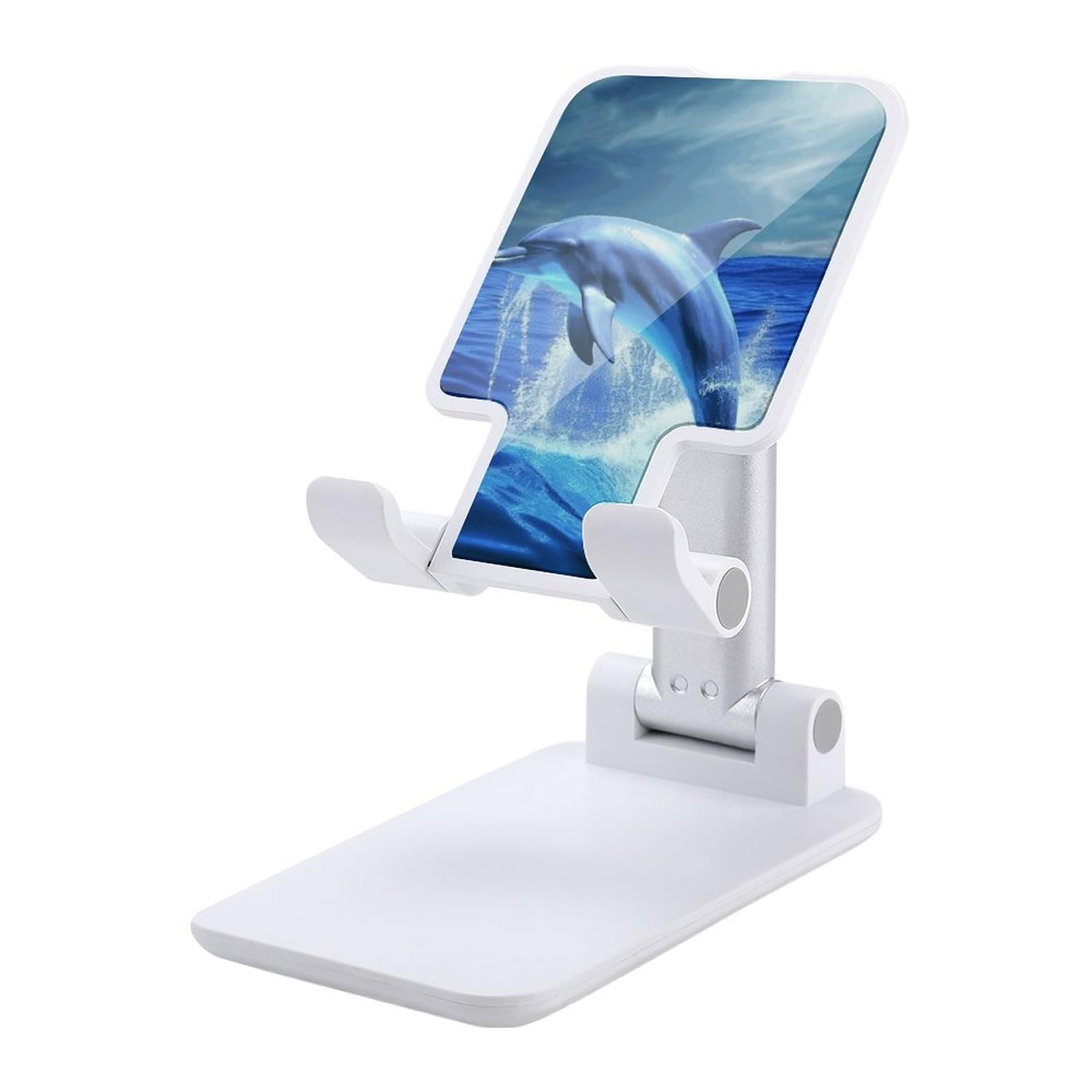 Support de téléphone pliable bleu océan dauphin réglable pour bureau