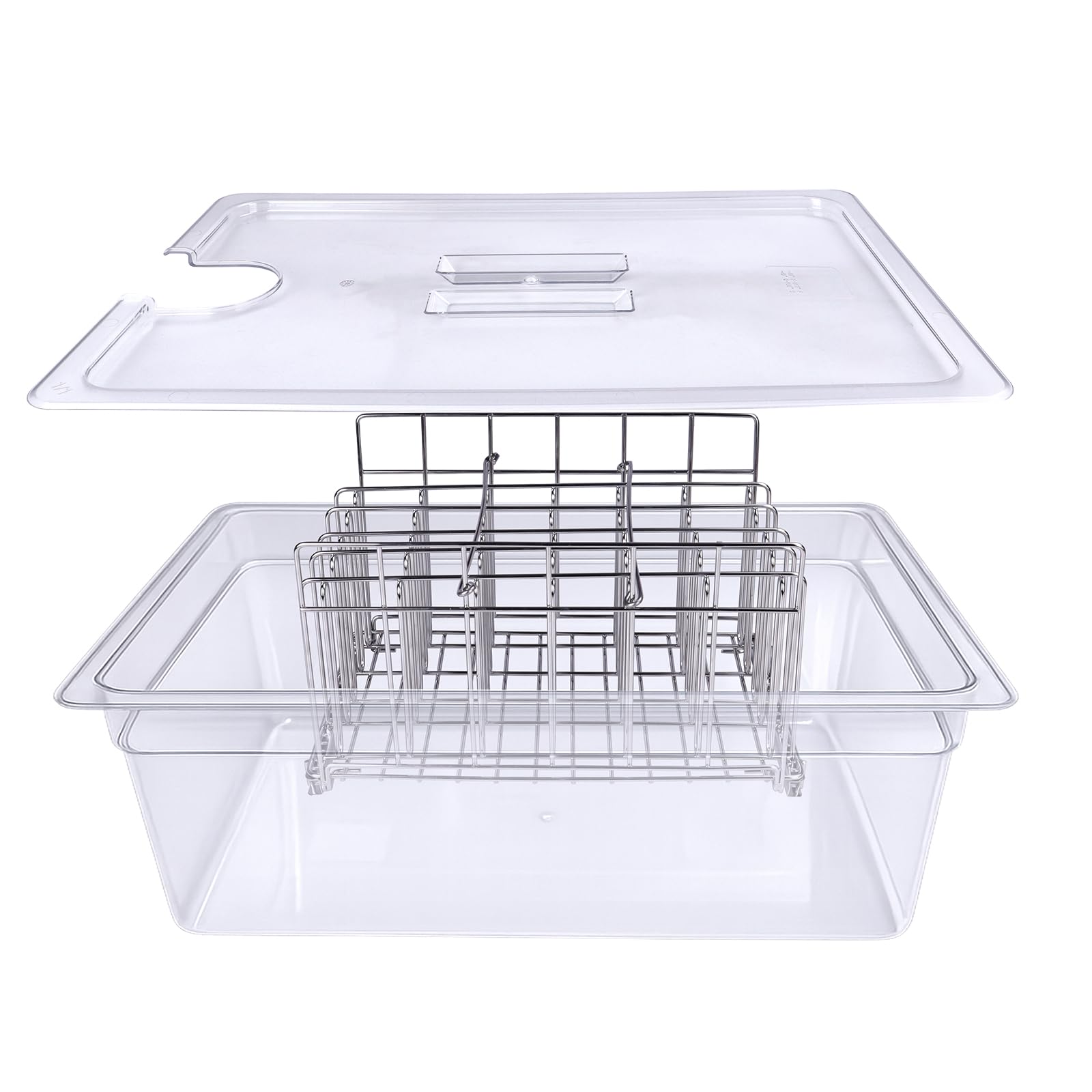 26 QT Großer Sous-Vide-Behälter mit Deckel, Sous-Vide-Wannen-Set, kompatibel mit Wancle Anova, Joule, Instant Pot Sous-Vide-Kochherden für Hobbyköche und den professionellen Gebrauch (26 qt mit
