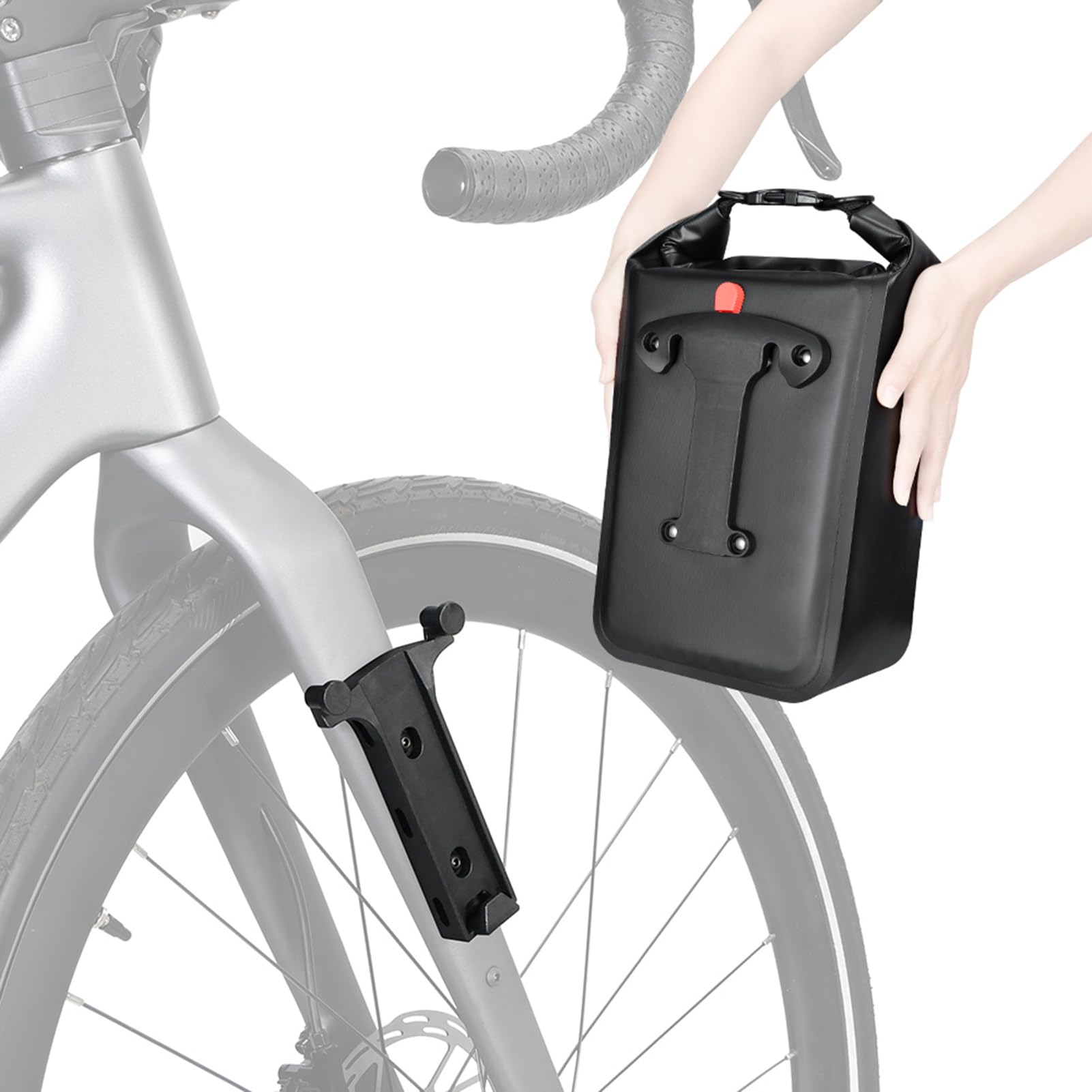 Torba na widelec rowerowy 10 l, wodoodporna, szybkozłączka, przednia torba rowerowa do roweru górskiego i szosowego, torba podróżna na duże odległości, wytrzymały materiał TPU, (Specjalny rozmiar)