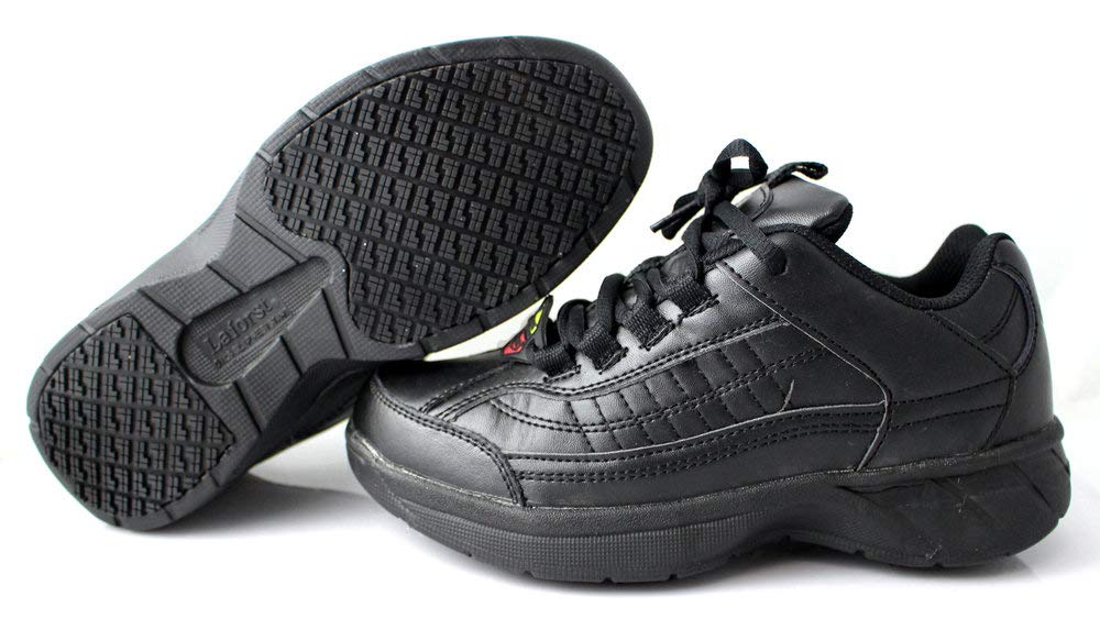 Laforst Emma 4101 Womens Work Slip Resistant Lace Up Sneakers Black 9