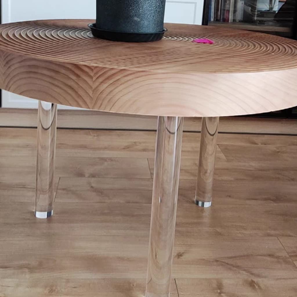 Gamba per Tavolo in Acrilico Trasparente da 29,5 Pollici, Ricambio Resistente per scrivania, tavolino, Armadio, Piedini per mobili Fai da Te, 70 cm (Diametro 6 cm)