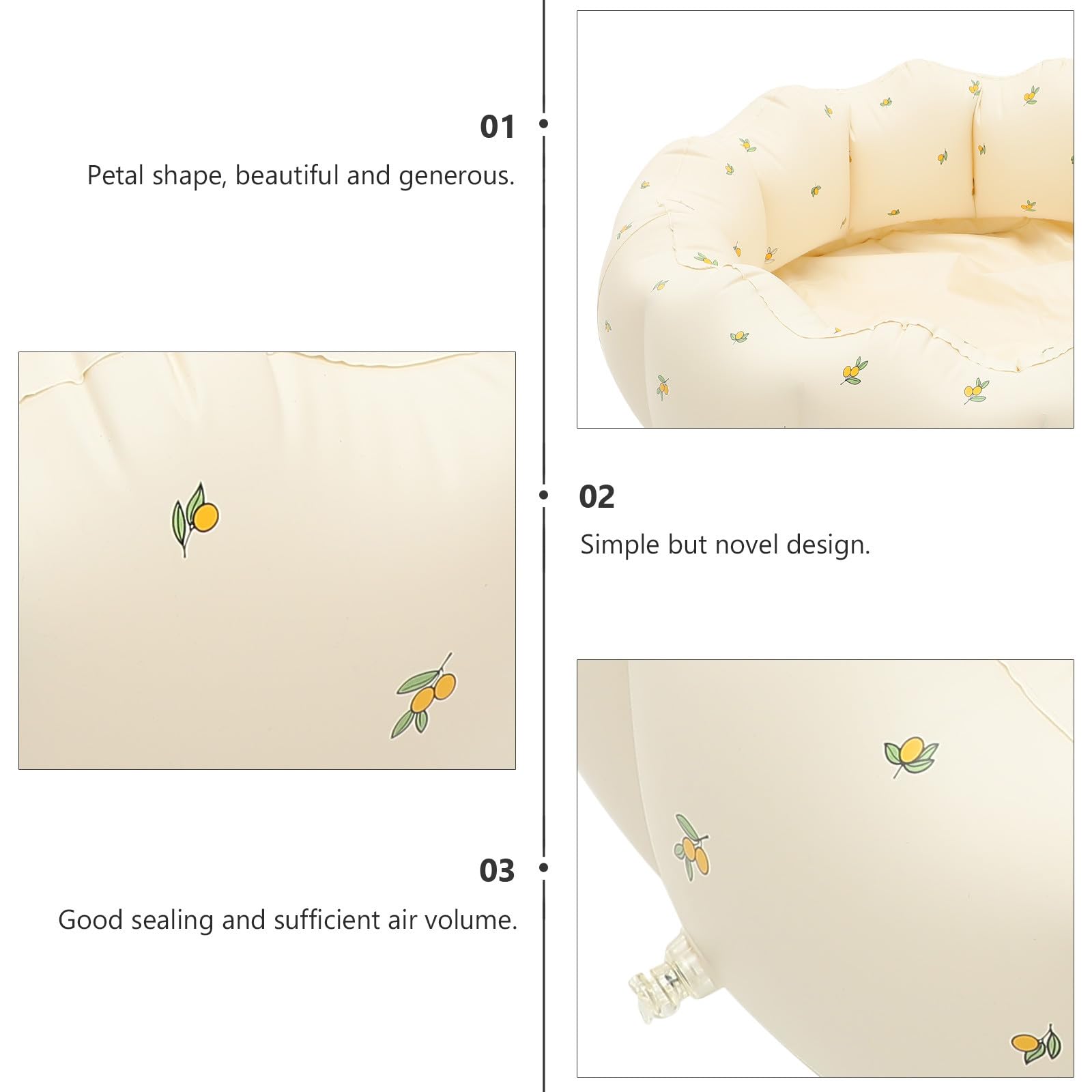 Pataugeoire Gonflable Fleur PVC Blanc pour Bébés et Garçon et Filles