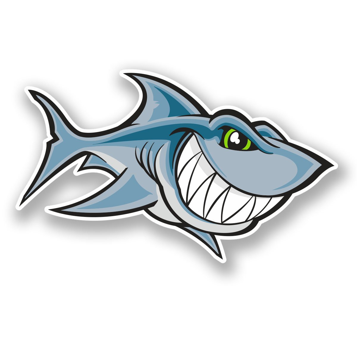 Destinationvinyl Multi 2 X 10Cm Great White Shark Vinyl Sticker Laptop Car Helmet Scuba Diving #5961 (10Cm Wide X 6Cm Tall)