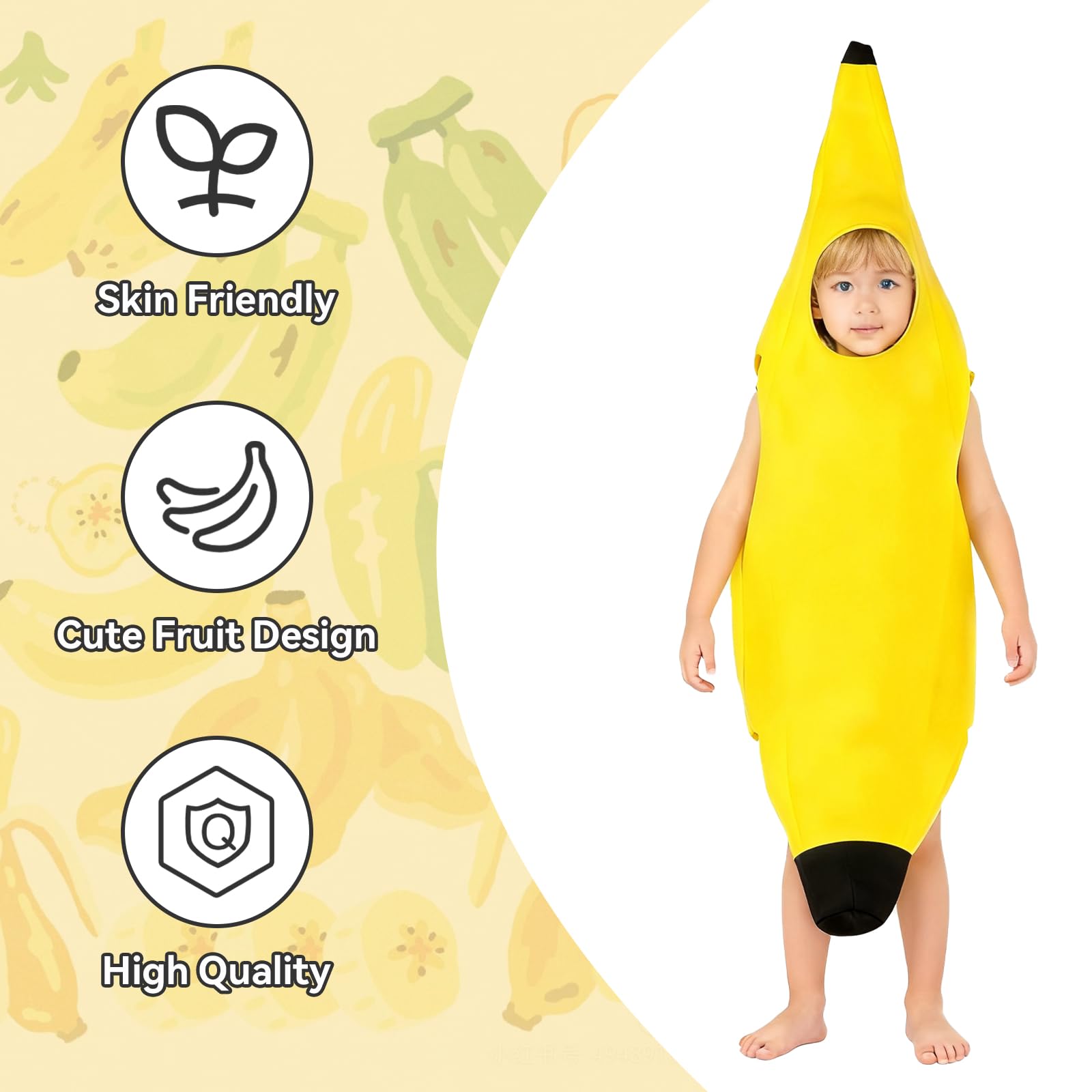 Kostium bananowy, zabawny kostium o lekkim kształcie, zabawna sukienka owocowa dla obu płci, łatwa do zakładania i zdejmowania, jeden rozmiar na imprezy tematyczne, Boże Narodzenie, cosplay