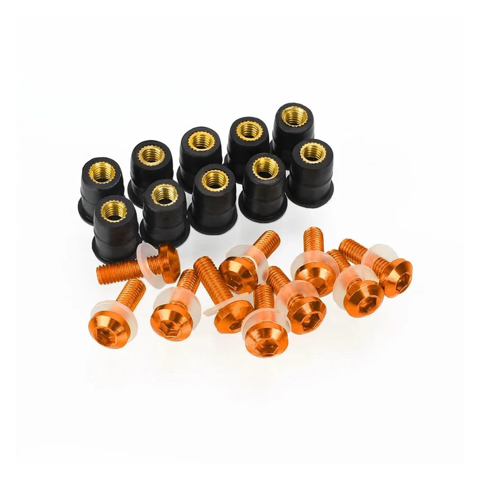Viti Fissaggio Parabrezza Moto per XADV750 X-ADV750 2017-2024 5mm 10PCS Moto Parabrezza Bulloni Dado(Arancia)