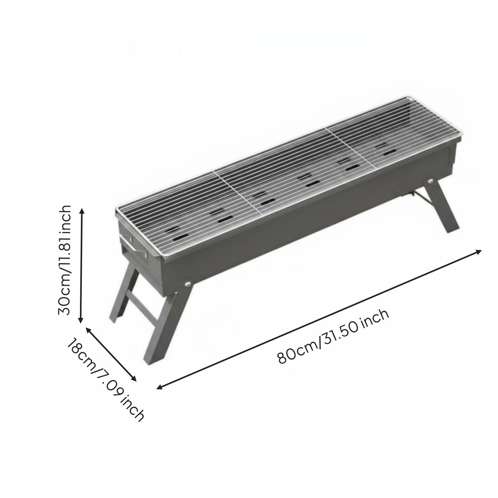 Baoblaze Barbecue a Carbone Portatile Griglia da Esterno Graticola Braciere in Acciaio Lega Spessa Design Pieghevole con Maniglie Trasporto Semplice, style to 2