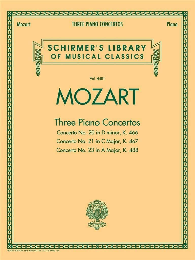 Mozart - 3 Piano Concertos: Schirmer Library of Classics Volume 4481 Two Pianos, Four Hands (Schirmer's Library of Musical Classics, 4481)