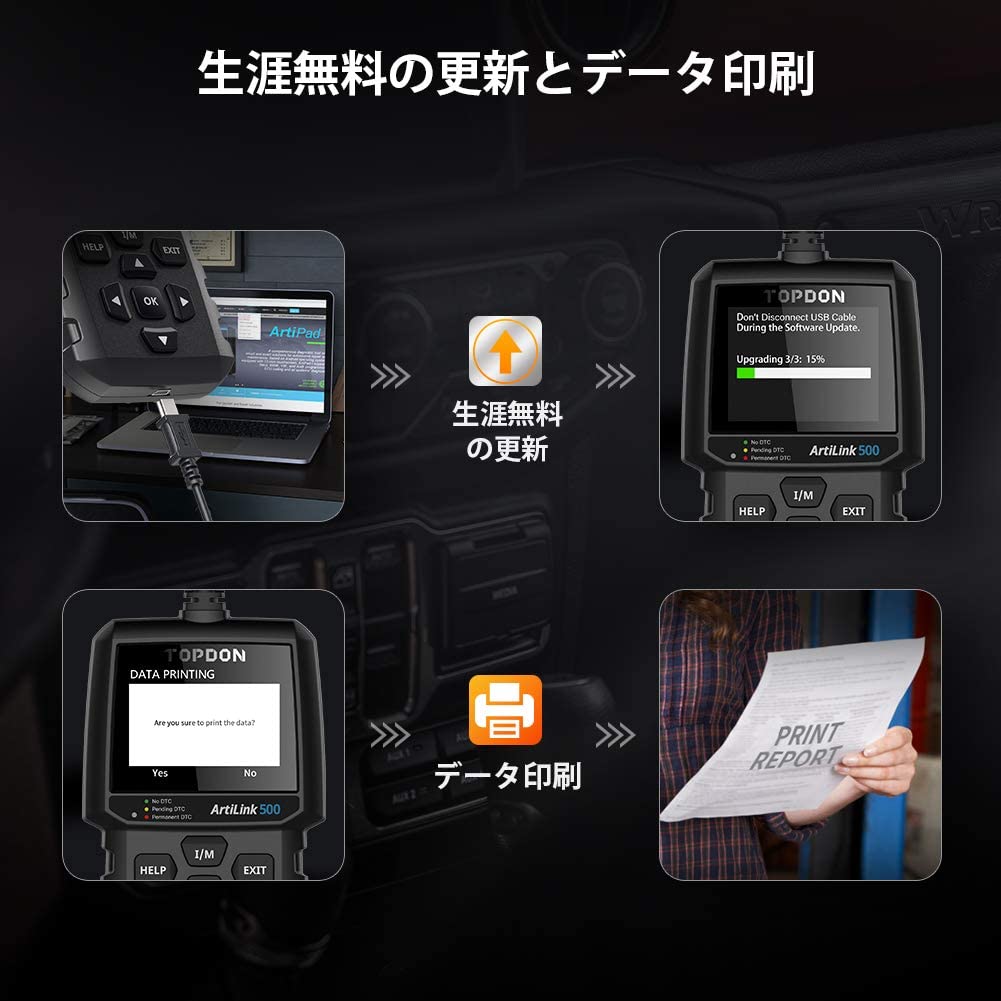 Amazon.co.jp: TOPDON AL500 OBD2 診断機 日本語 obd スキャン