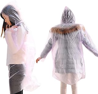 EGGPOD Raincoat Disposable Raincoat Outdoor Hiking Mountain Travel Waterproof Rain Poncho Coat Adult Clear Transparent Camping Hoodie Rainwear Waterproof Poncho