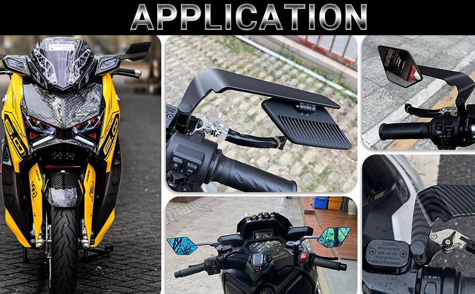 MOTOLURGY- Motorcycle Mirrors Universal Foldable Rotating Rear