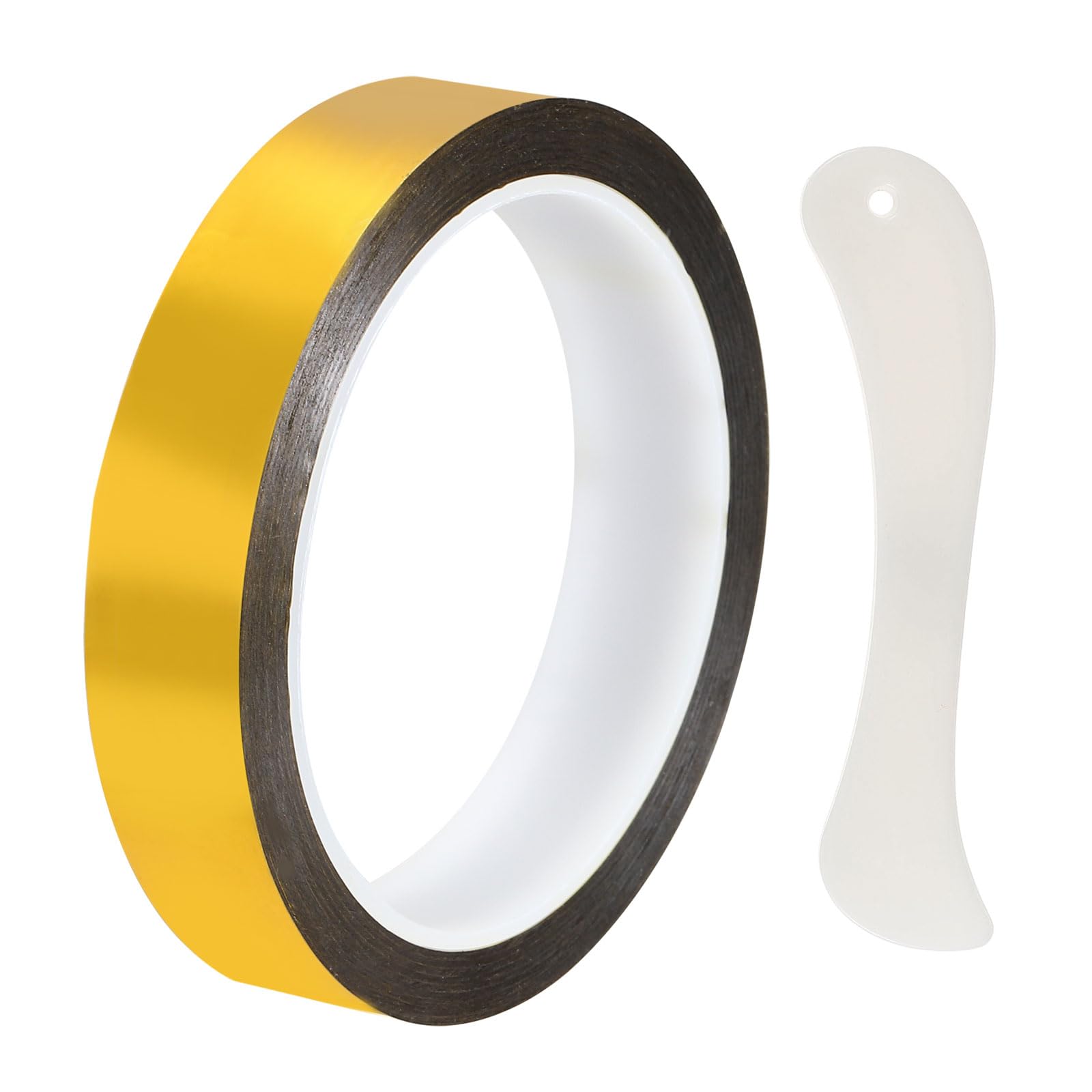 DEFANEX Metallic Mirror Tape (20mm x 50m, 0.05mm, Gold) Self Adhesive Duct Tape, for Wall Decoration Border DIY Gift Wrap