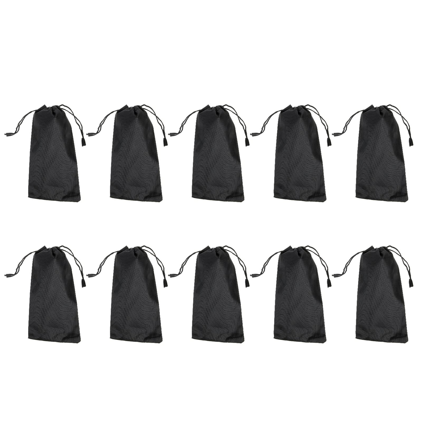 LOGOFUN 10PCS Waterproof Sunglasses Storage Pouches Portable Eyeglass Holder Case for Travel Outdoor Sports Supplies - Black