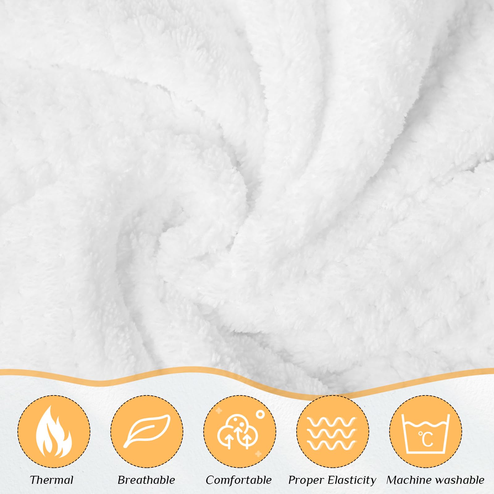 12 piezas de bata de spa para mujer, toallas de spa con bolsillo ajustable, toallas ligeras para baño y ducha, Blanco 3