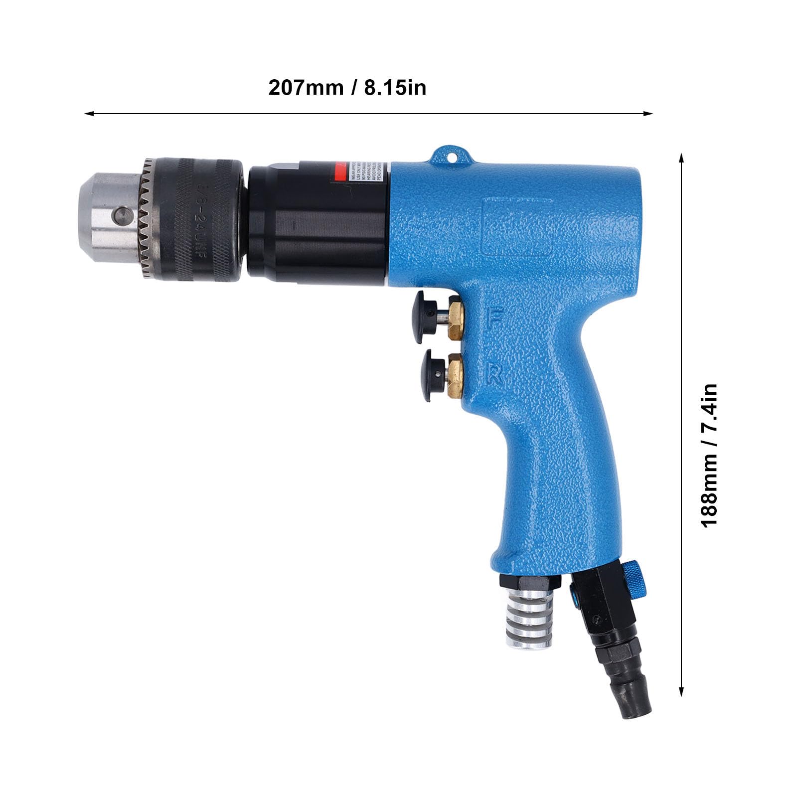 Luocute Trapano a Pistola Pneumatico, Cacciavite Pneumatico Reversibile da 1/2 Pollice con 800 Giri/min e Interruttori e Indietro per Assemblaggio Meccanico e Riparazione