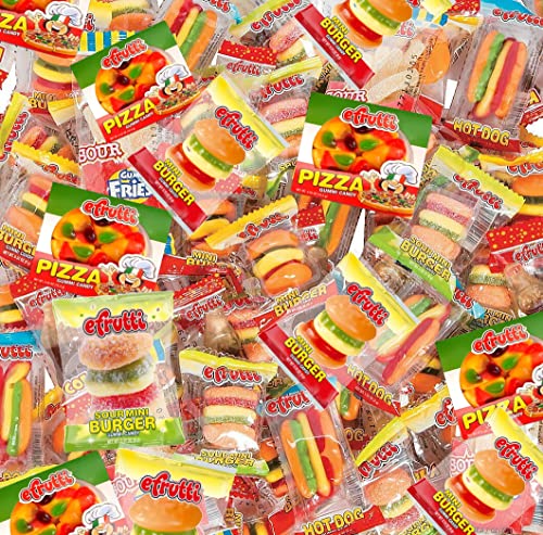 Efrutti Gummy Candy Variety Pack – Sweet & Sour Gummies With Burgers, Mini Burgers, Pizza And Hot Dog Tangy Fruity Gummies Bulk Candy For Home, Office Gifts Or Birthday – 4 Lbs Bulk Pack Pieces #TOP16