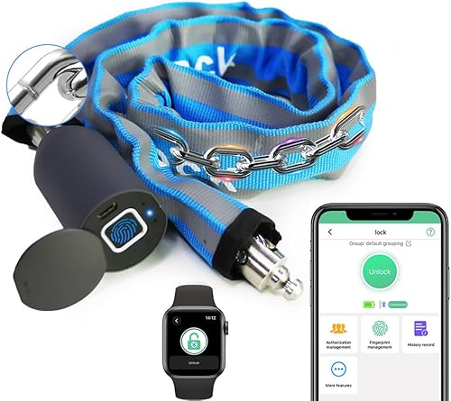 eLinkSmart - Candado de cadena sin llave, impermeable, para bicicleta, 39.3 pulgadas, para bicicleta, scooter, motocicleta, puerta, puerta, puerta,