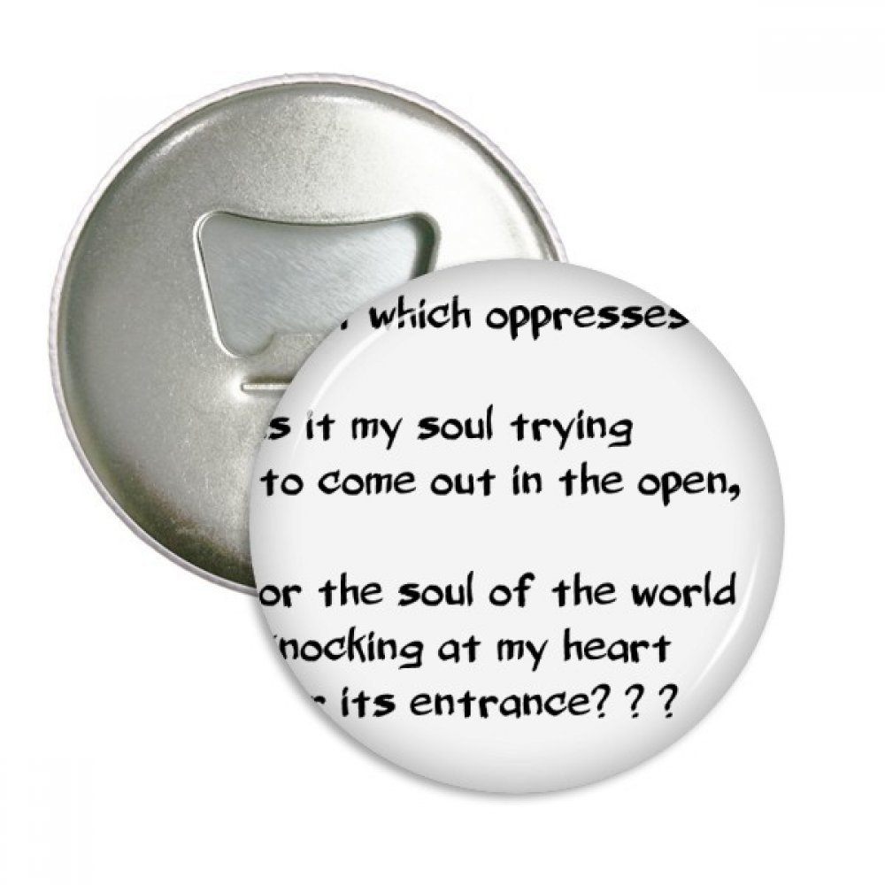 Décapsuleur aimanté de réfrigérateur poésie Soul badge 3pcs