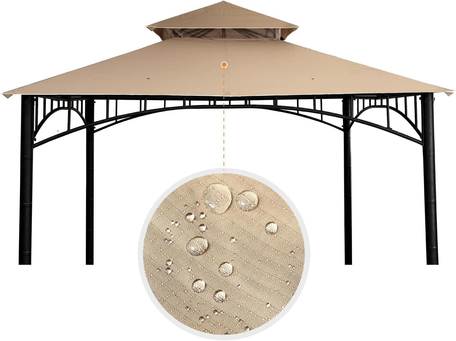 Replacement Canopy roof Cover Top Only for Target Madaga Gazebo Model L-GZ136PST (Khaki)